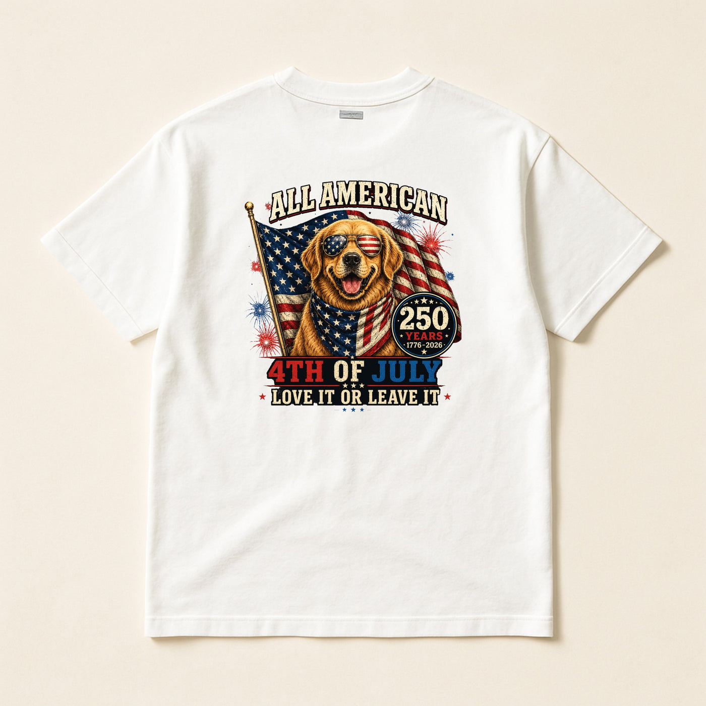 All American — Golden Retriever Tee