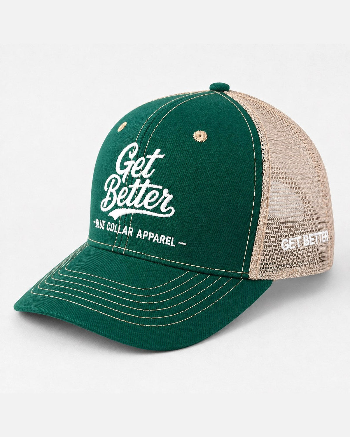 Get Better Trucker — Forest Green side