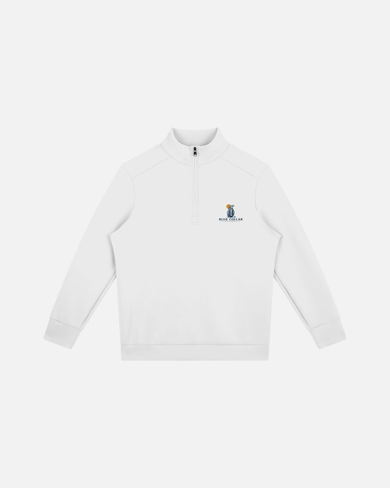Blue Collar Quarter-Zip — White / Light Yellow