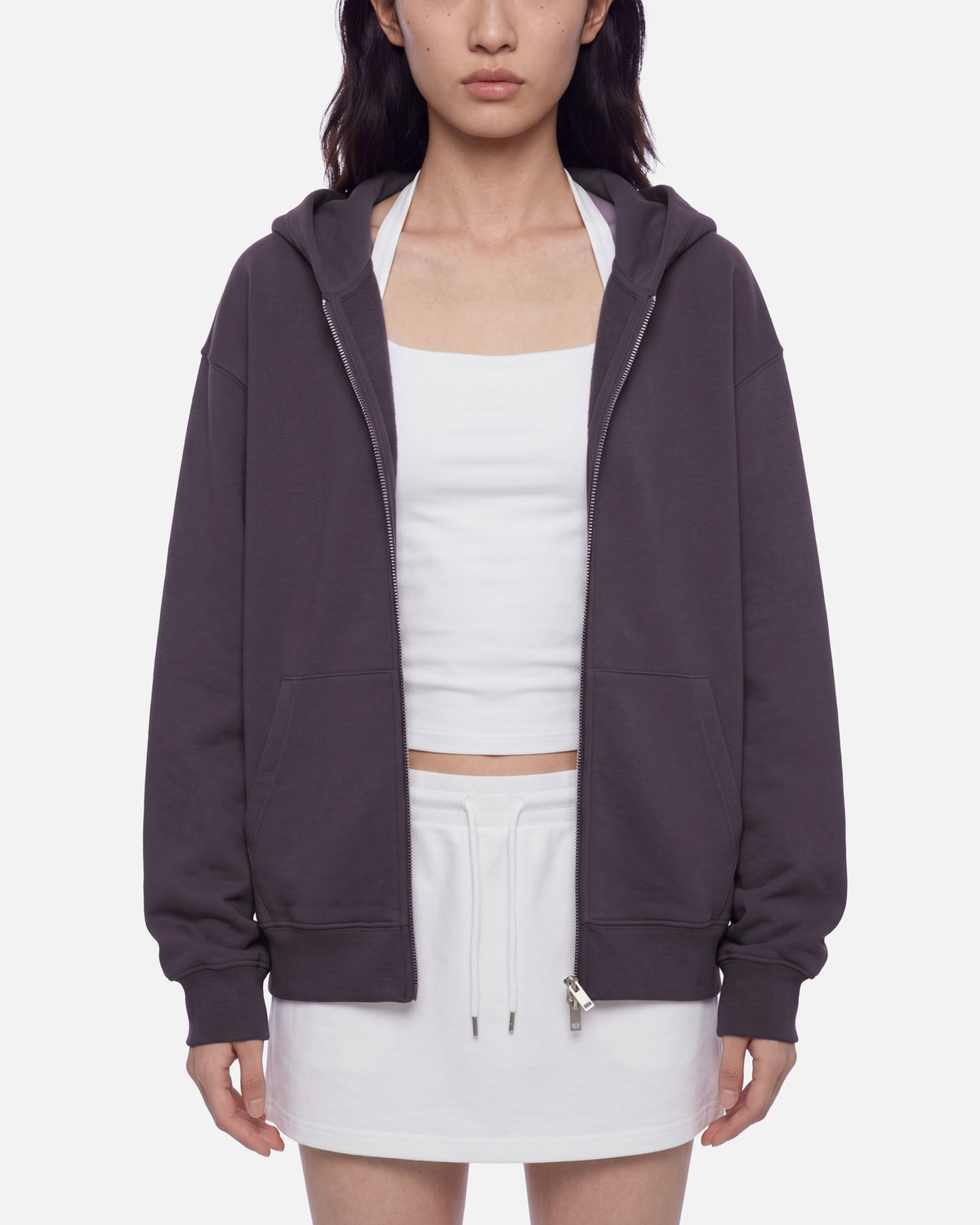 BCA Zip Hoodie — Oat Gray / White / Apricot