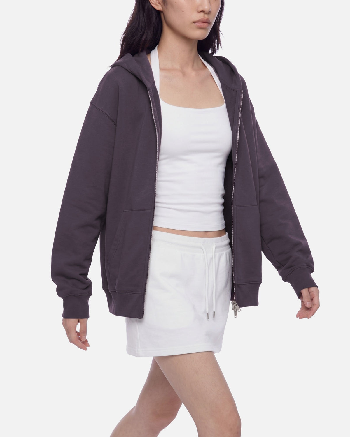 BCA Zip Hoodie — Oat Gray / White / Apricot